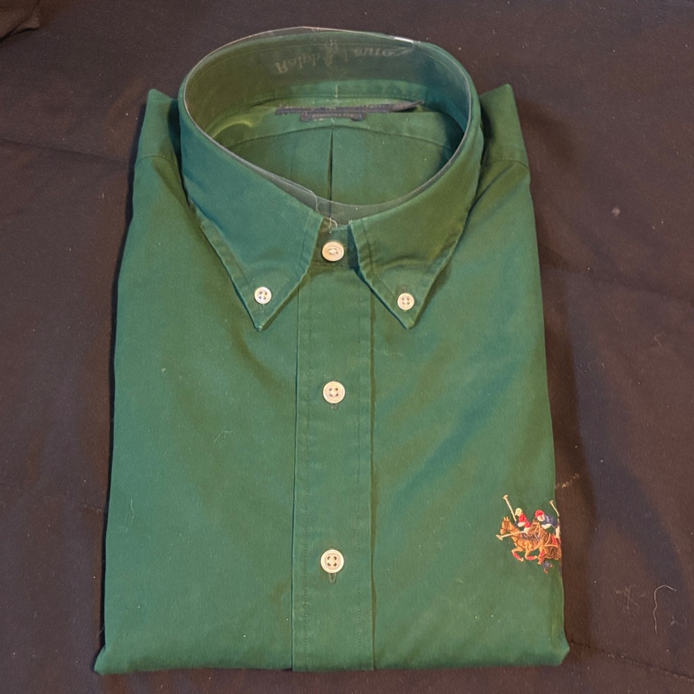 Polo by Ralph Lauren Men's Dark Green Button Down Shirt